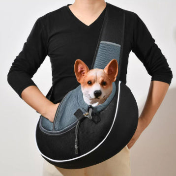 Sac de transport pour animaux — Sac bandoulière portable, adapté aux chiens et aux chats, idéal pour les sorties extérieur.
