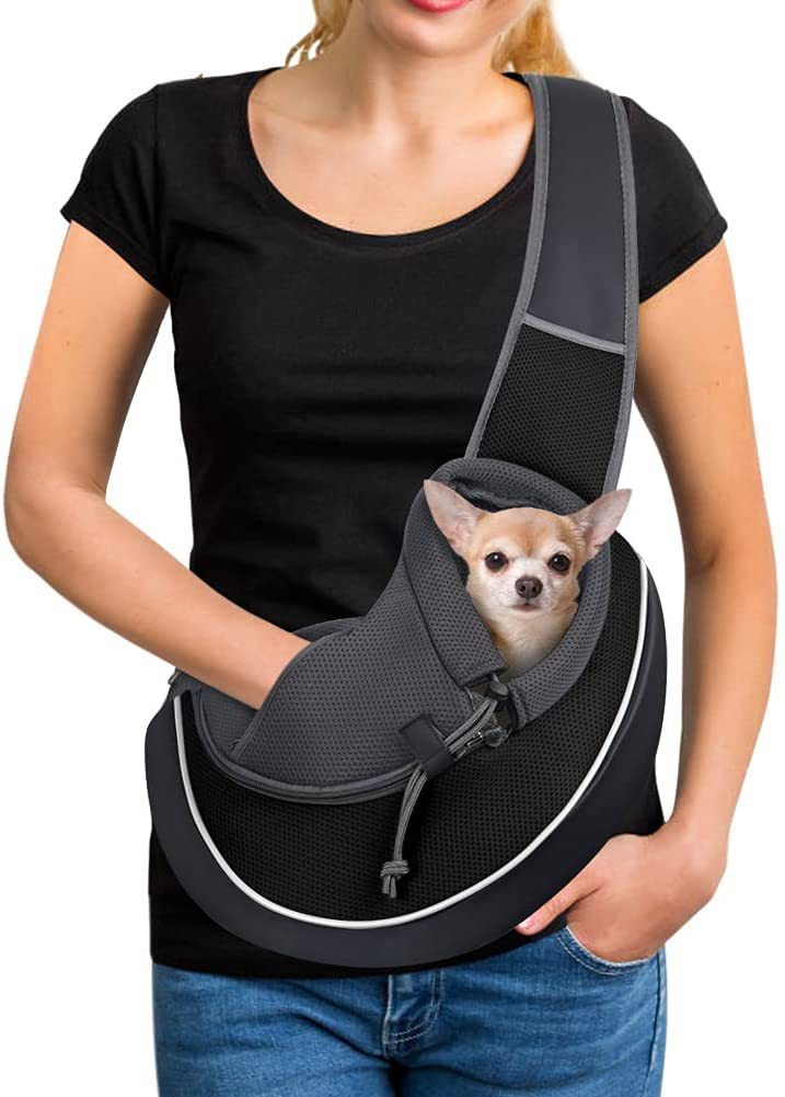 Sac de transport pour animaux — Sac bandoulière portable, adapté aux chiens et aux chats, idéal pour les sorties extérieur.